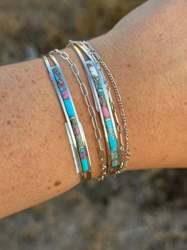 Authentic Cotton Candy Inlay Cuff Bracelet