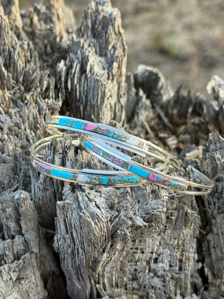 Authentic Cotton Candy Inlay Cuff Bracelet