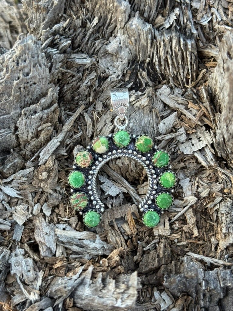 Authentic Crescent Naja PendantsGreen Jasper