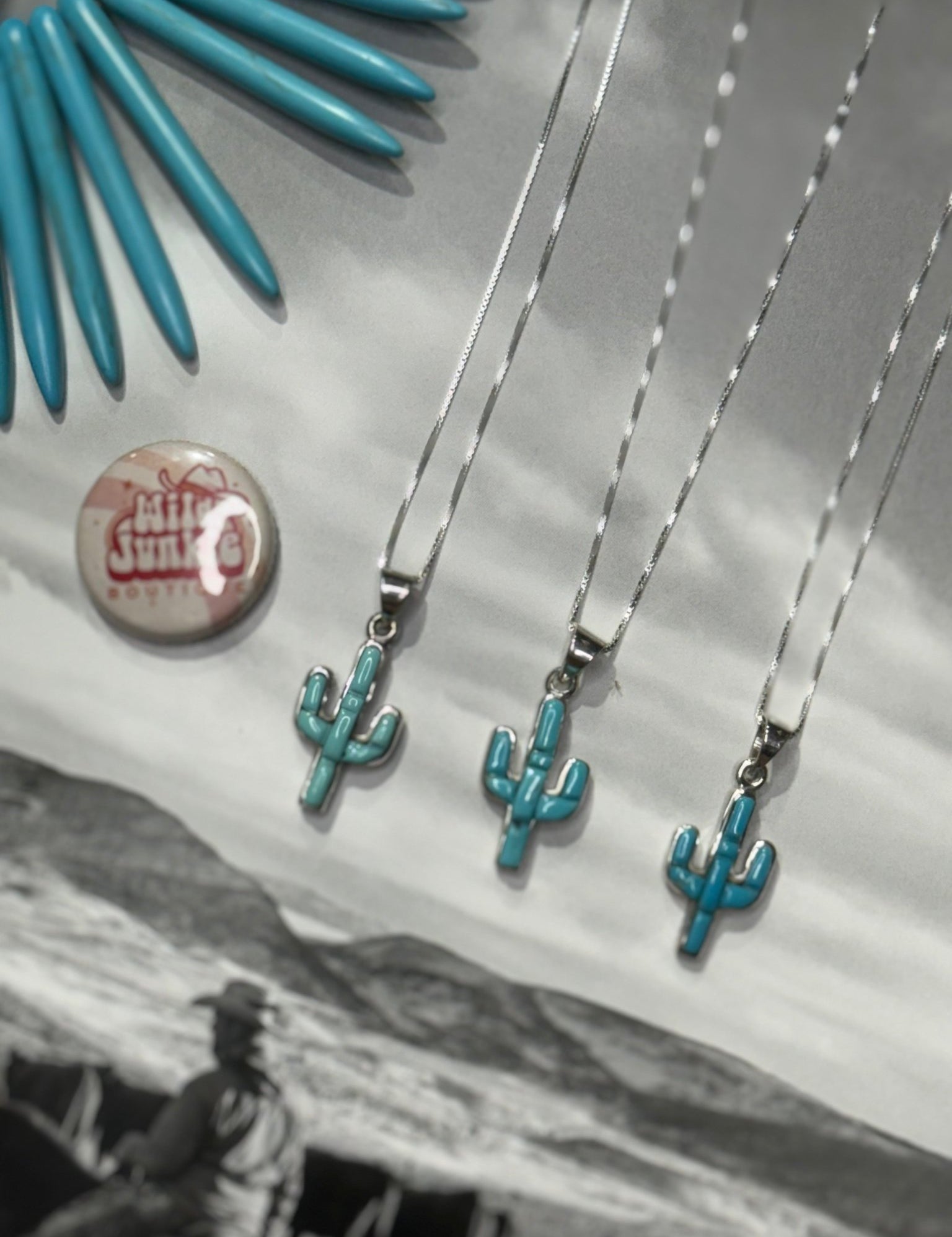 Authentic Desert Cactus Turquoise Necklace
