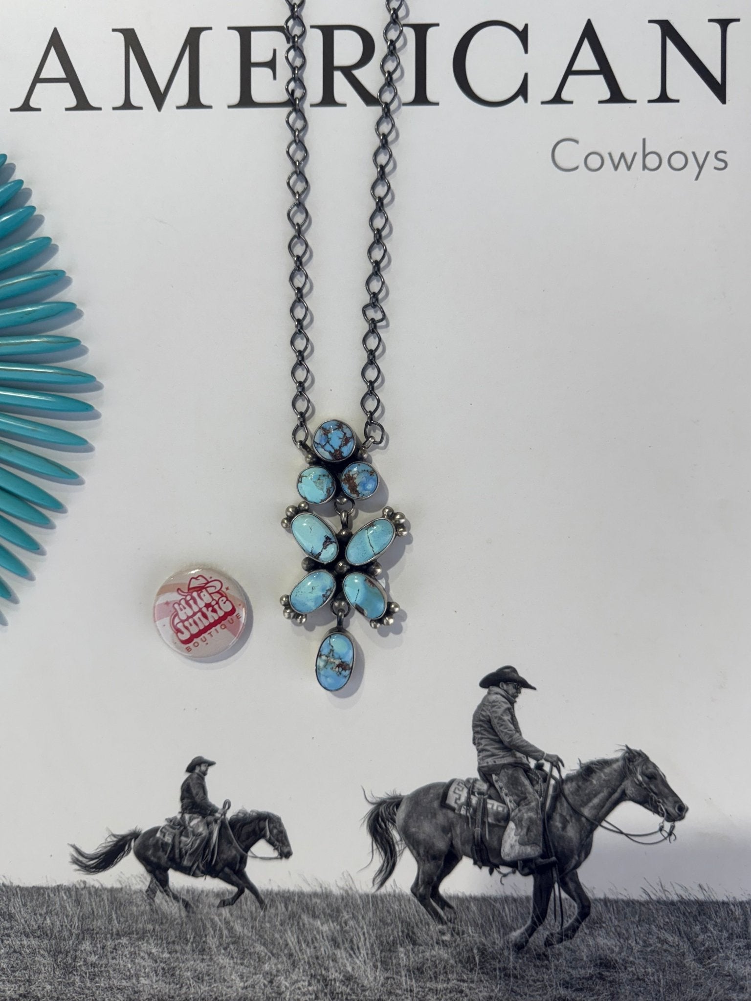 Authentic Golden Hills Turquoise Cluster Necklace