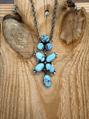 Authentic Golden Hills Turquoise Cluster Necklace