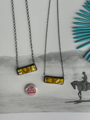 Authentic Honey Dahlia Bumblebee Turquoise Bar Necklace