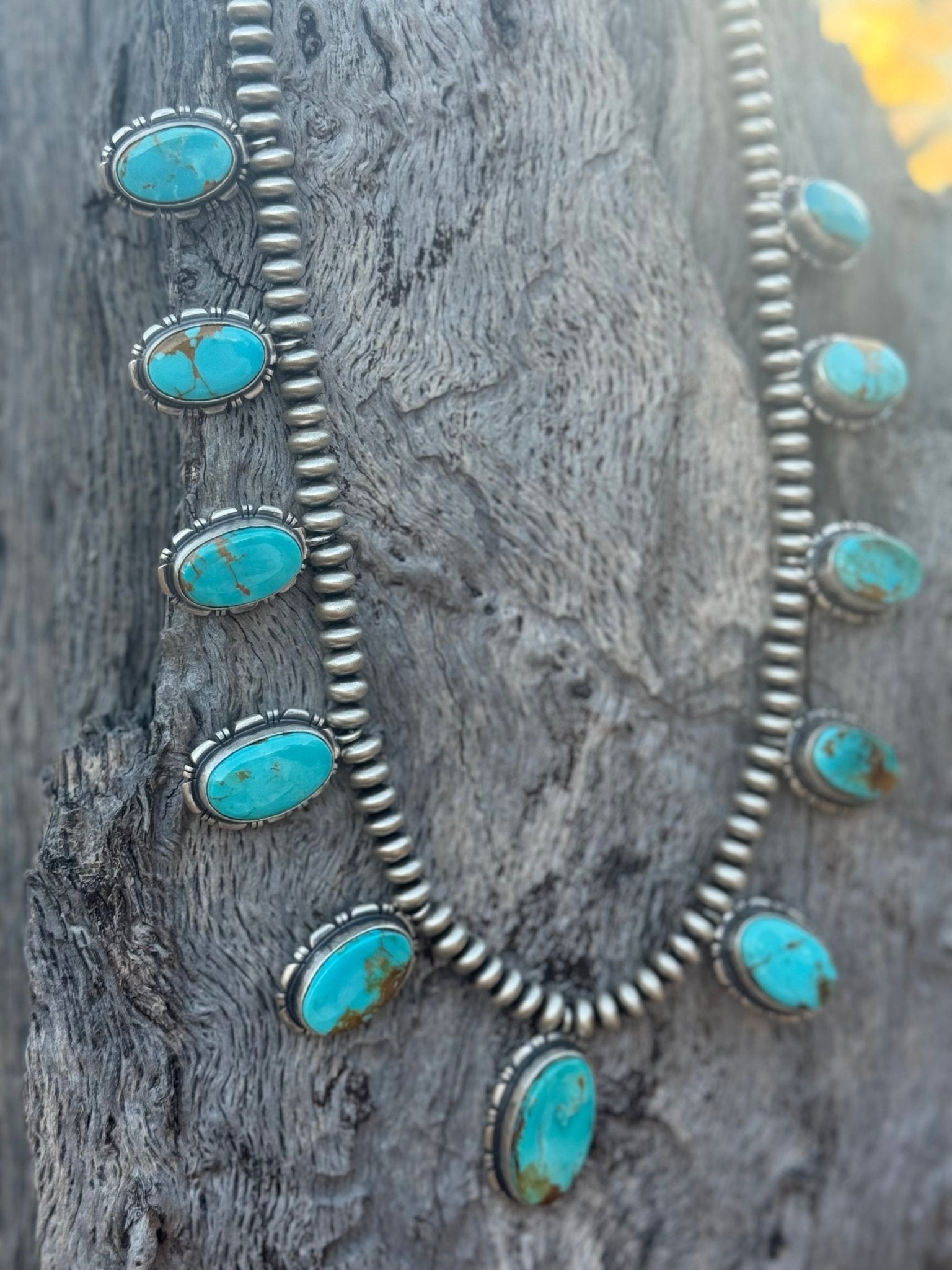 Authentic Kingman Turquoise Beaded Jewelry Set