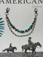 Authentic Pearl and Turquoise Purse Chain Set