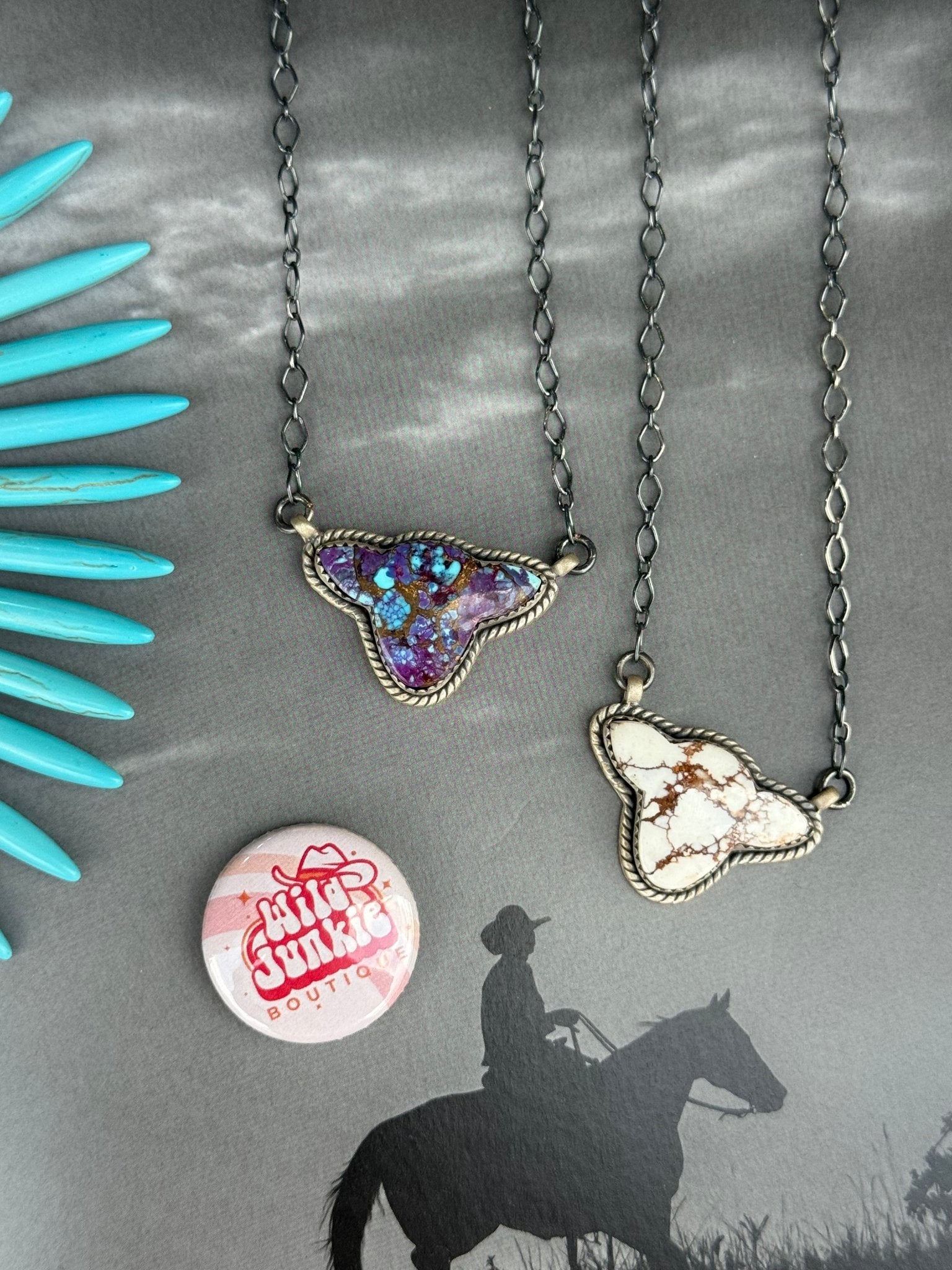 Authentic Purple Mohave Cow Head Necklace