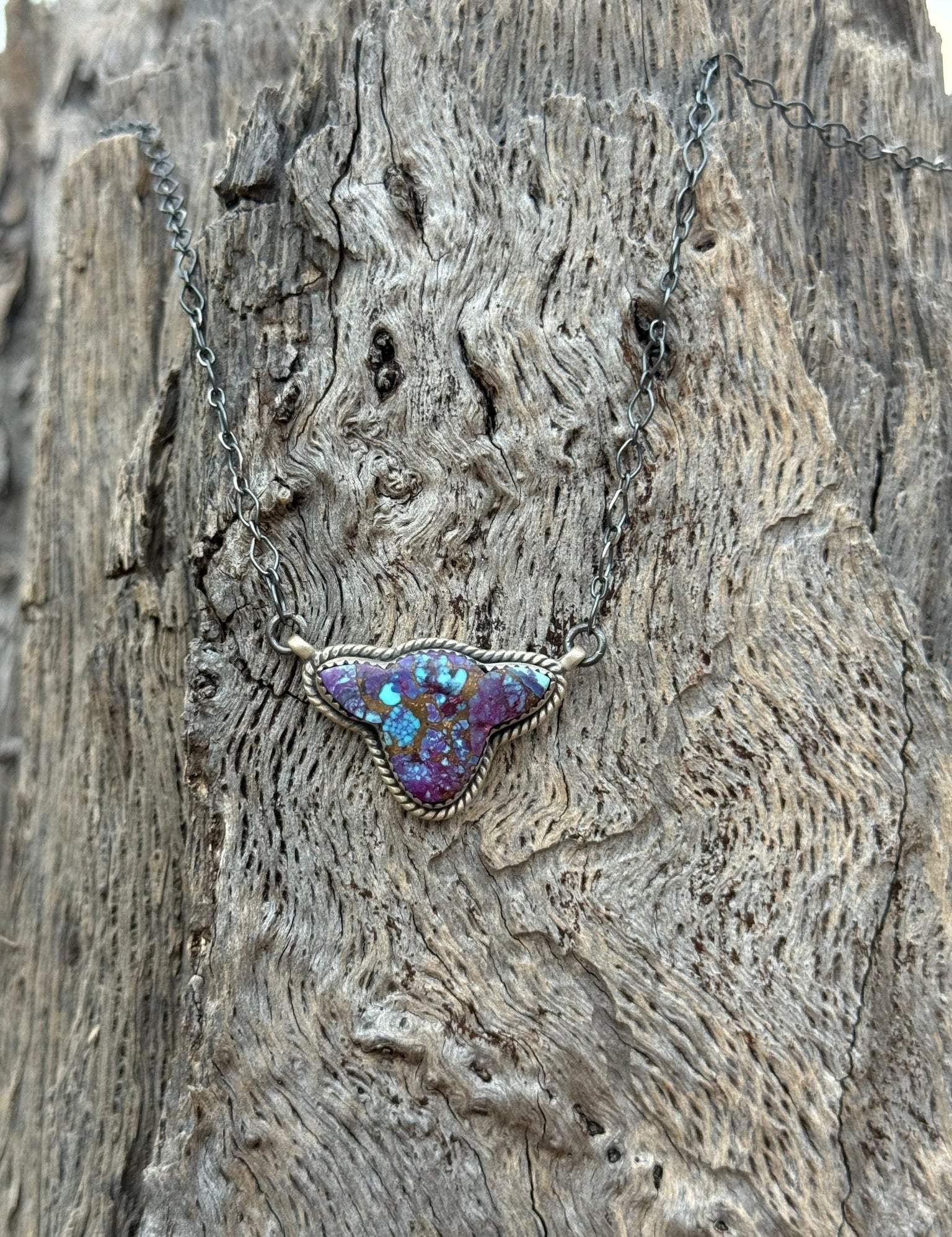 Authentic Purple Mohave Cow Head Necklace