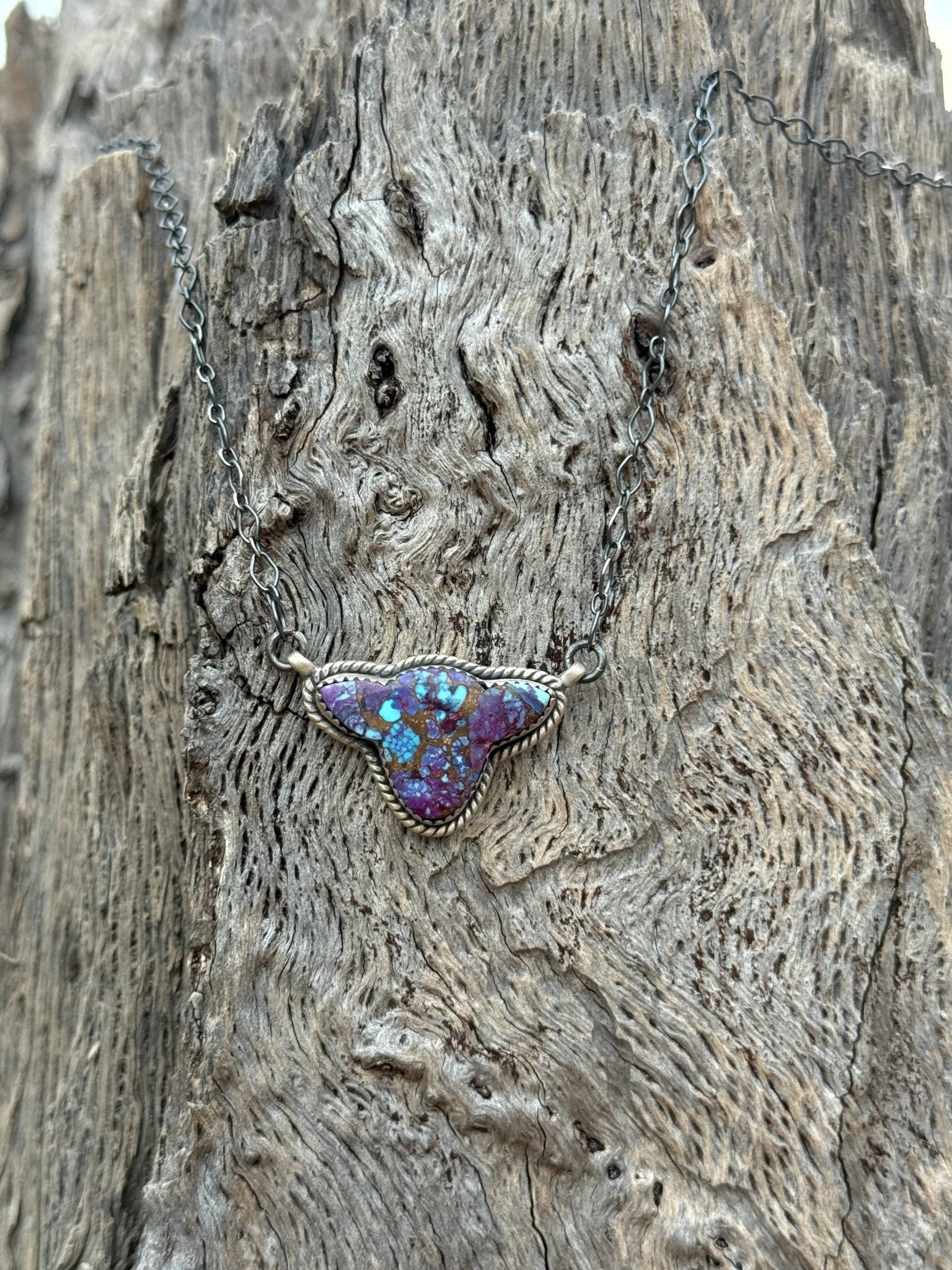 Authentic Purple Mohave Cow Head Necklace