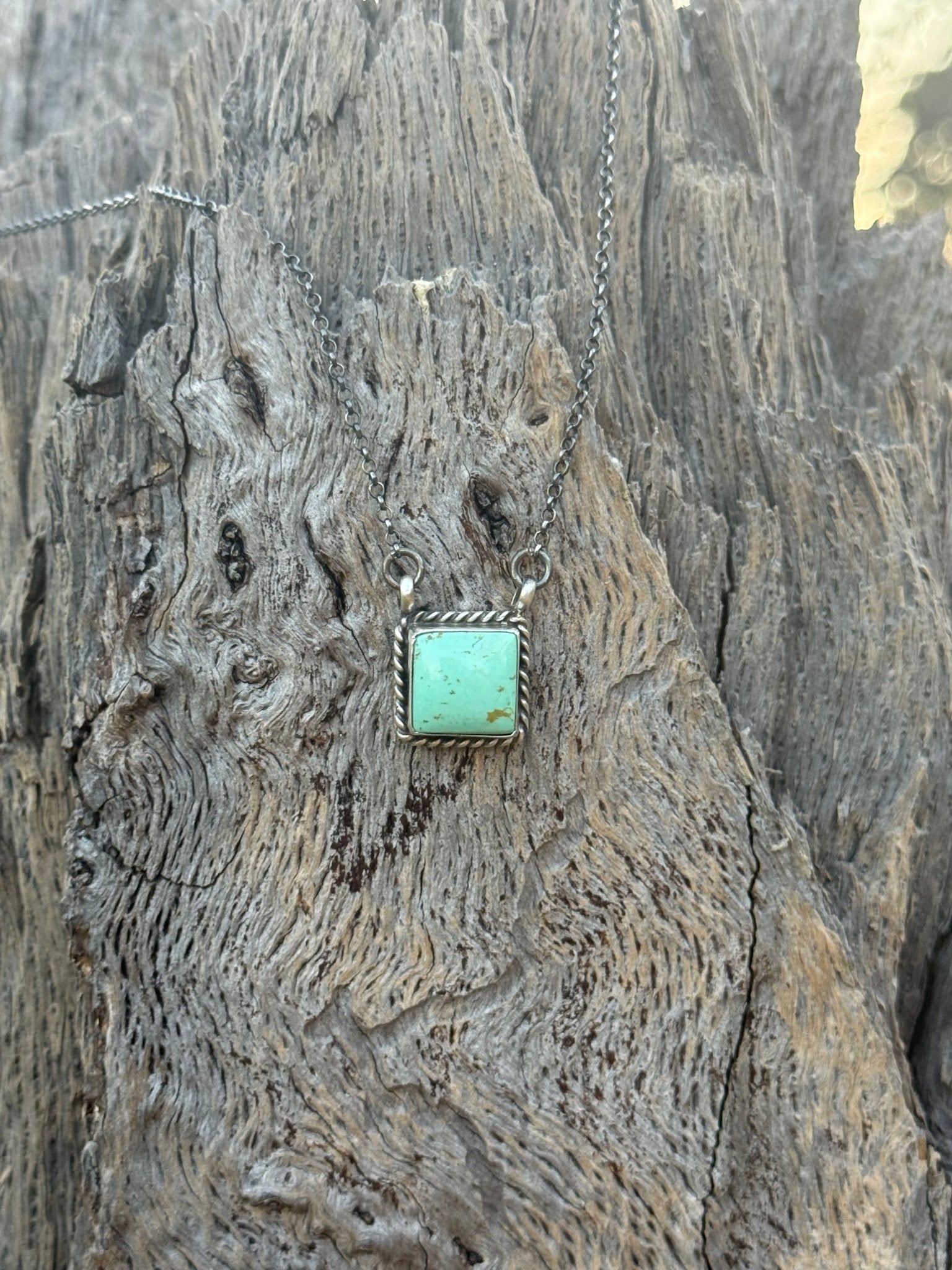 Authentic Roped Square Turquoise Necklace