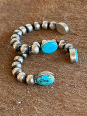 Authentic Royston Twin Stone Beaded Cuff Bracelet