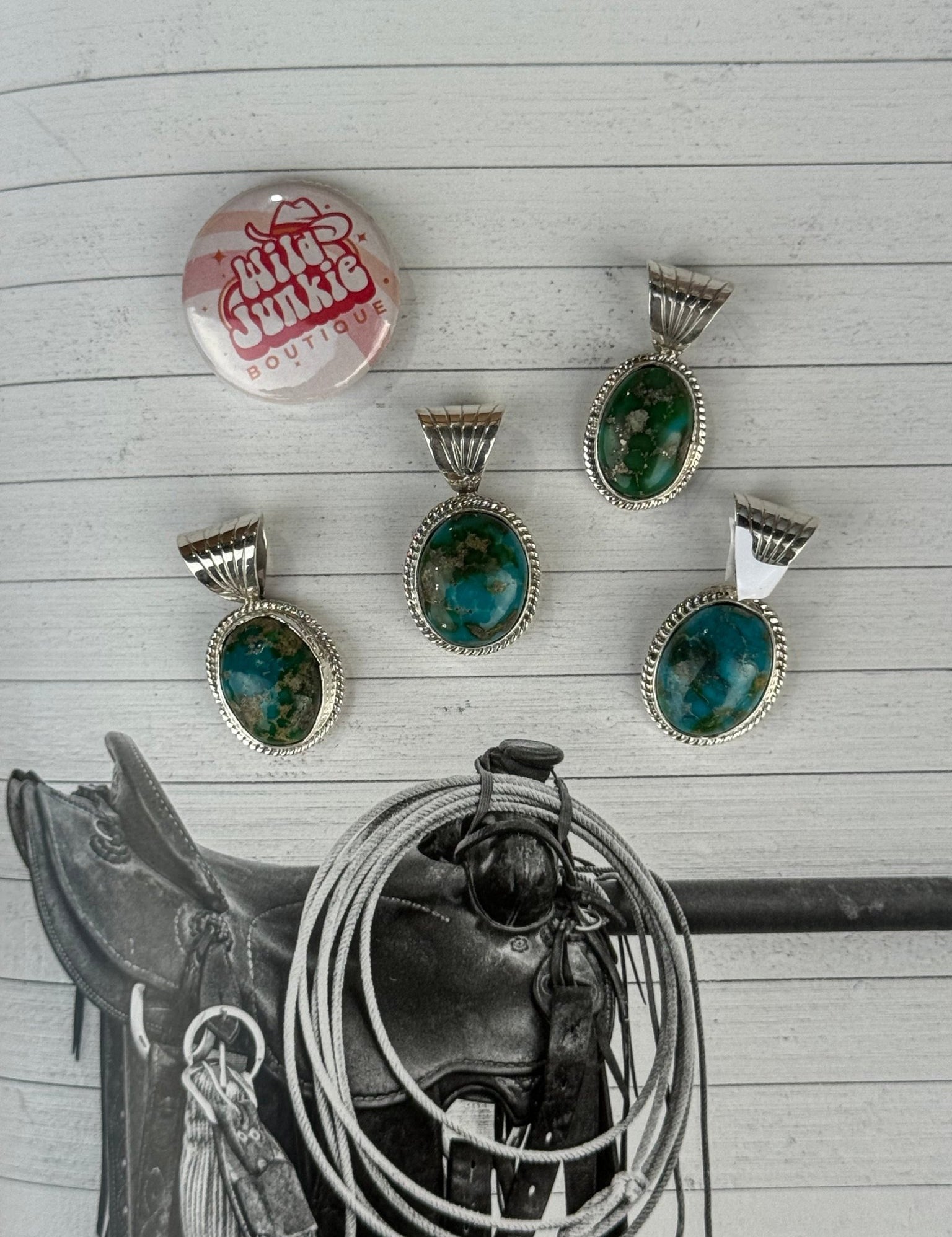 Authentic Sonoran Gold Oval Turquoise Pendant