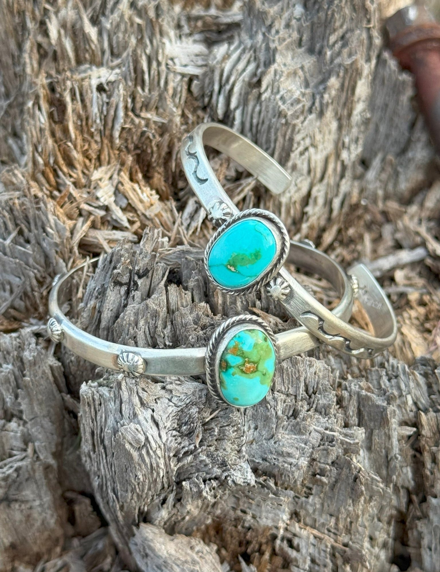 Authentic Sonoran Gold Turquoise Cuff Bracelet