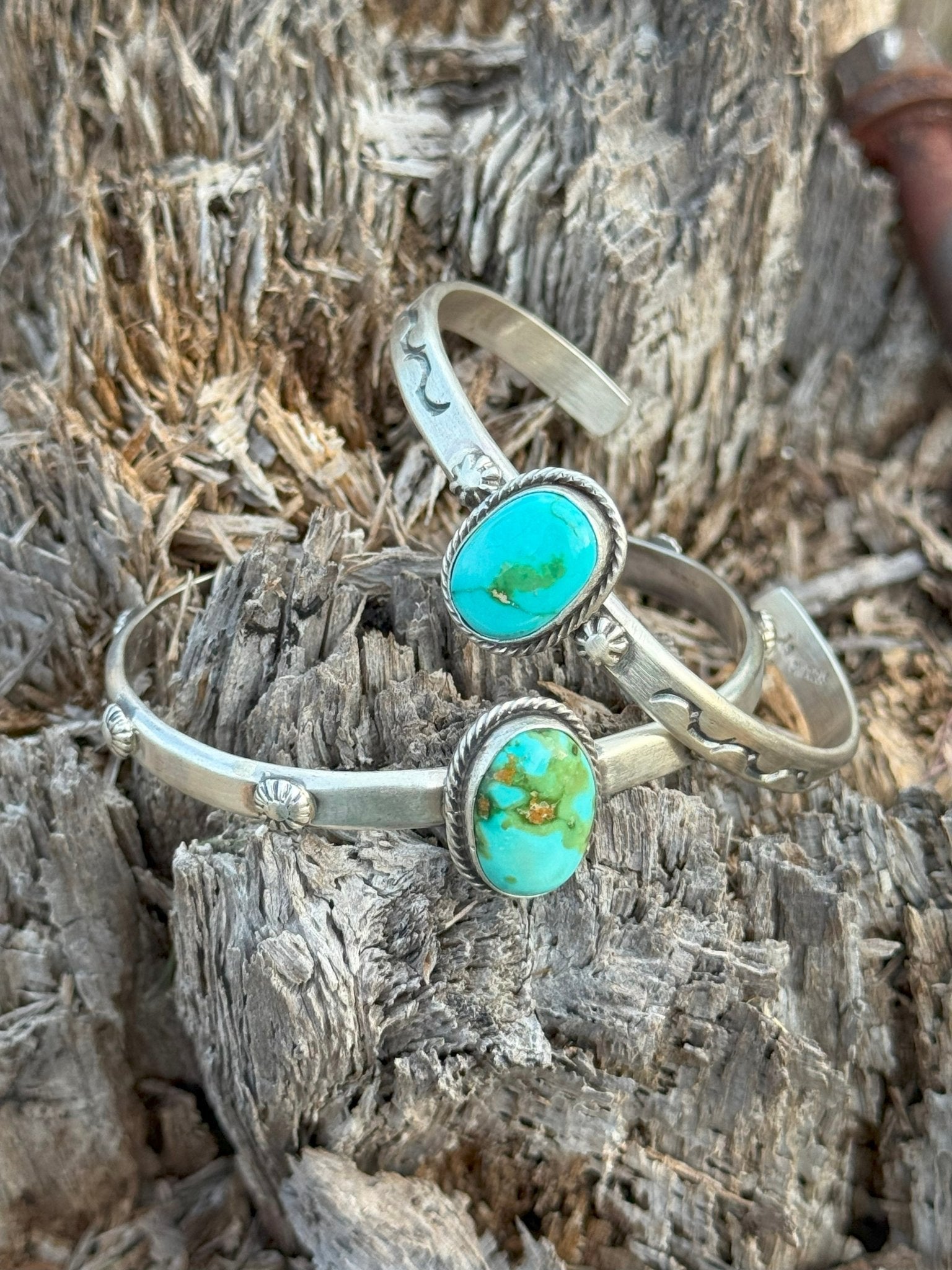 Authentic Sonoran Gold Turquoise Cuff Bracelet