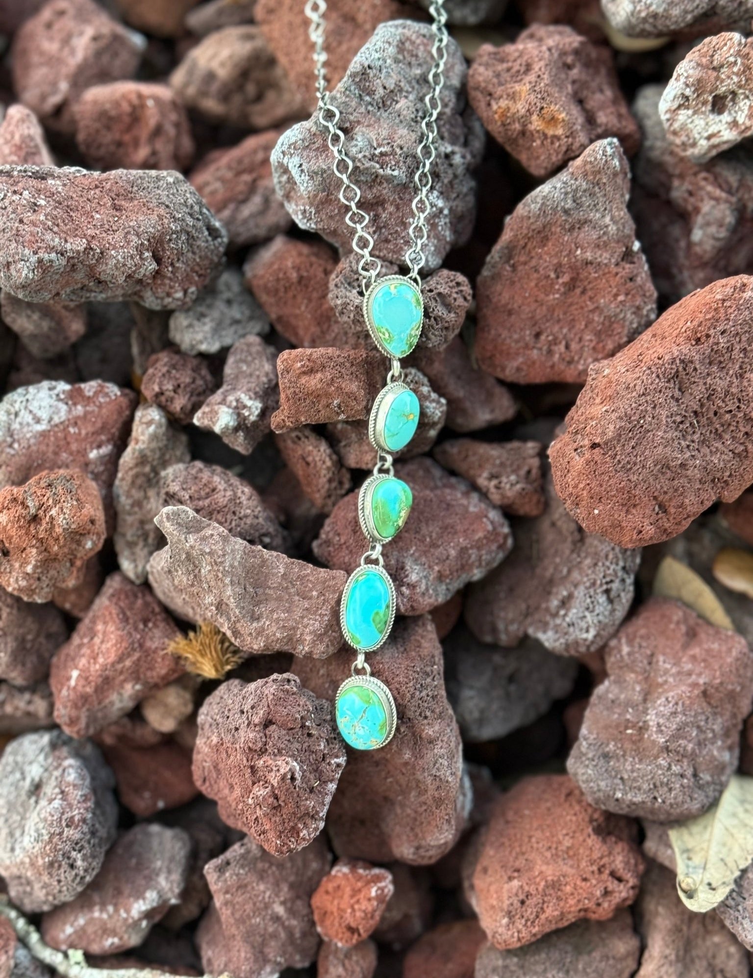 Authentic Sonoran Turquoise Lariat Necklace