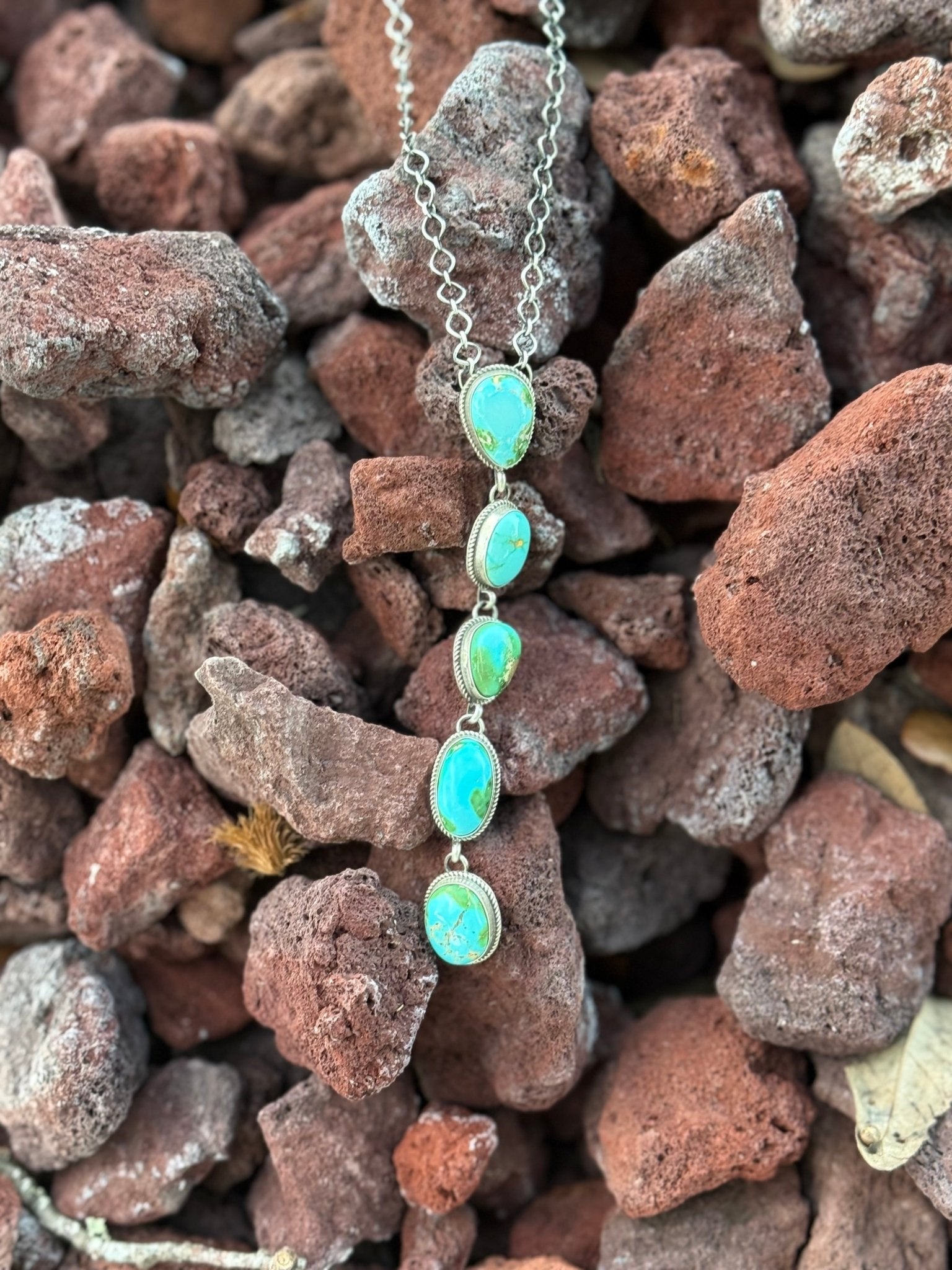 Authentic Sonoran Turquoise Lariat Necklace
