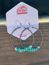 Authentic Turquoise Chips Hoop EarringsTurquoiseOS