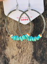 Authentic Turquoise Chips Hoop EarringsTurquoiseOS