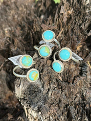 Authentic Turquoise Dual Stone Adjustable Ring