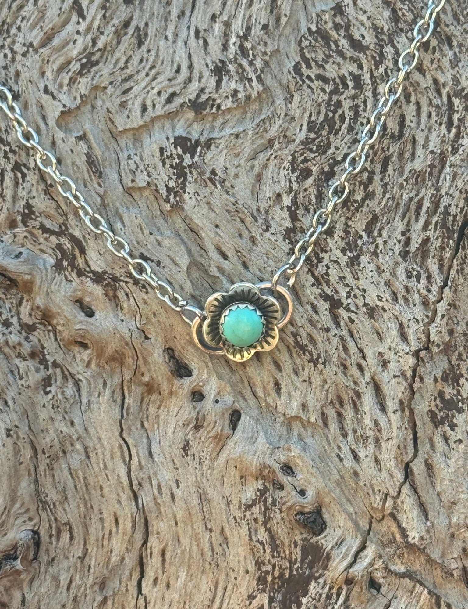 Authentic Turquoise Flower Necklace
