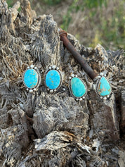 Authentic Turquoise Large Teardrop Ring
