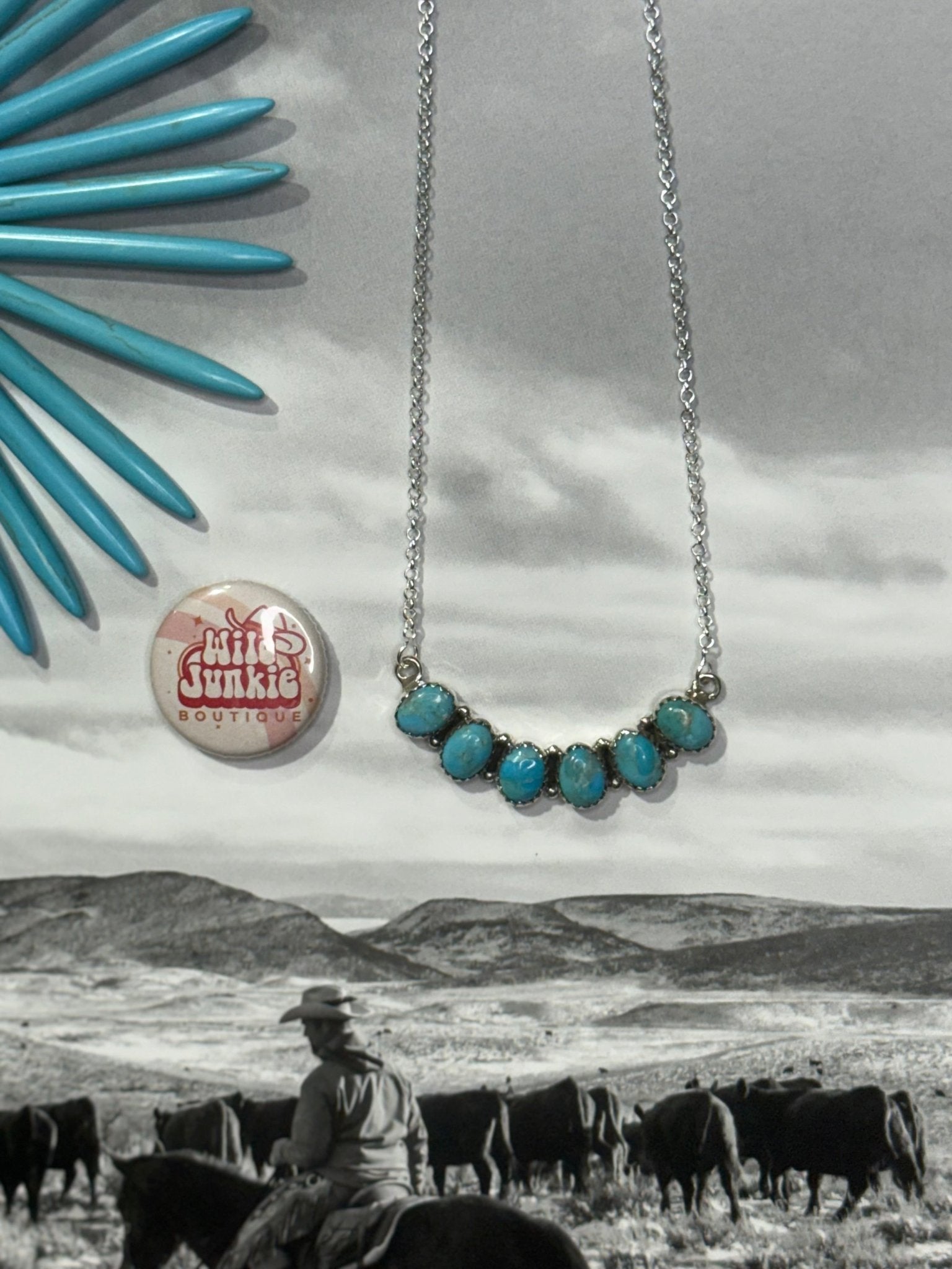 Authentic Turquoise Row Cascade Necklace