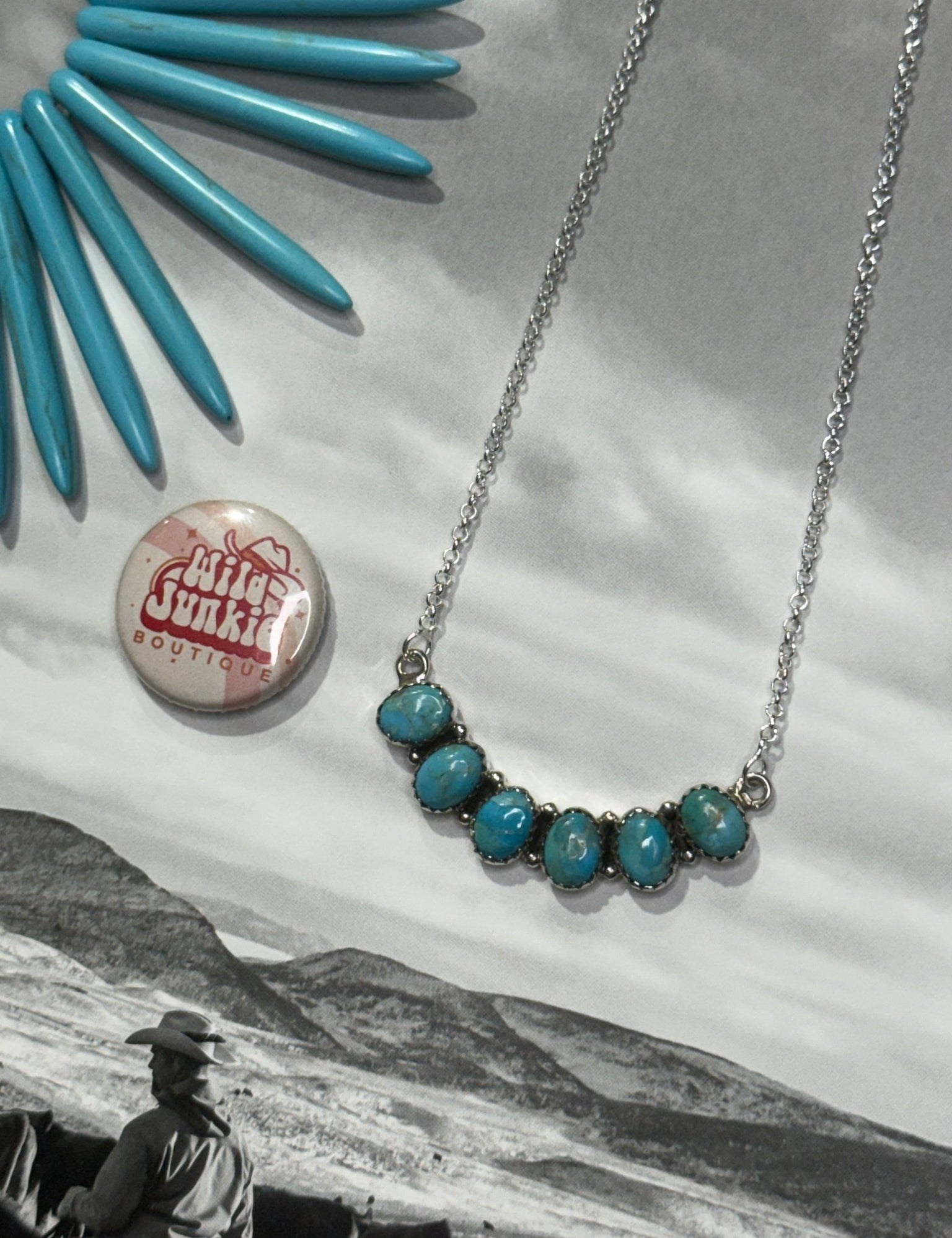 Authentic Turquoise Row Cascade Necklace