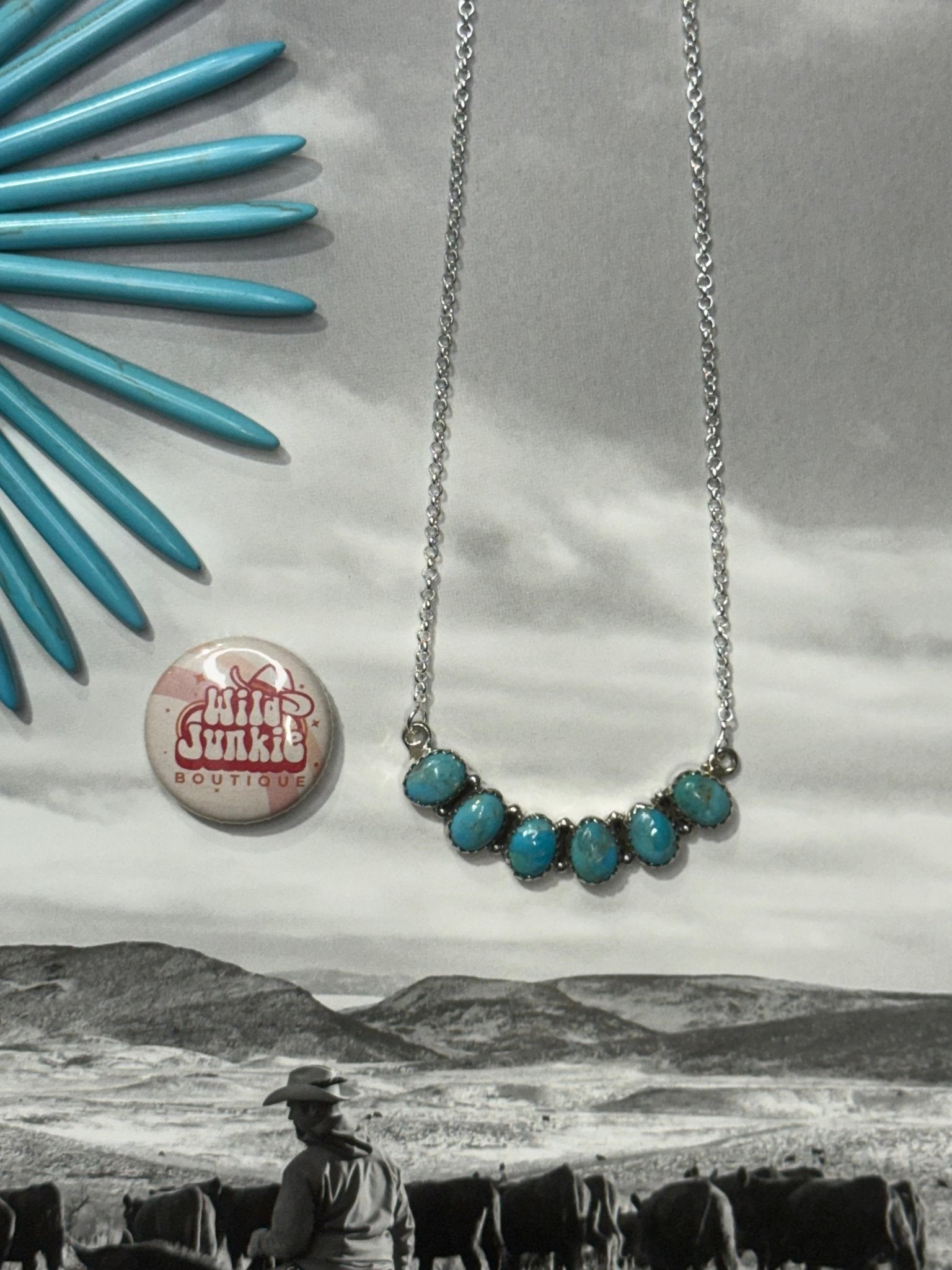 Authentic Turquoise Row Cascade Necklace