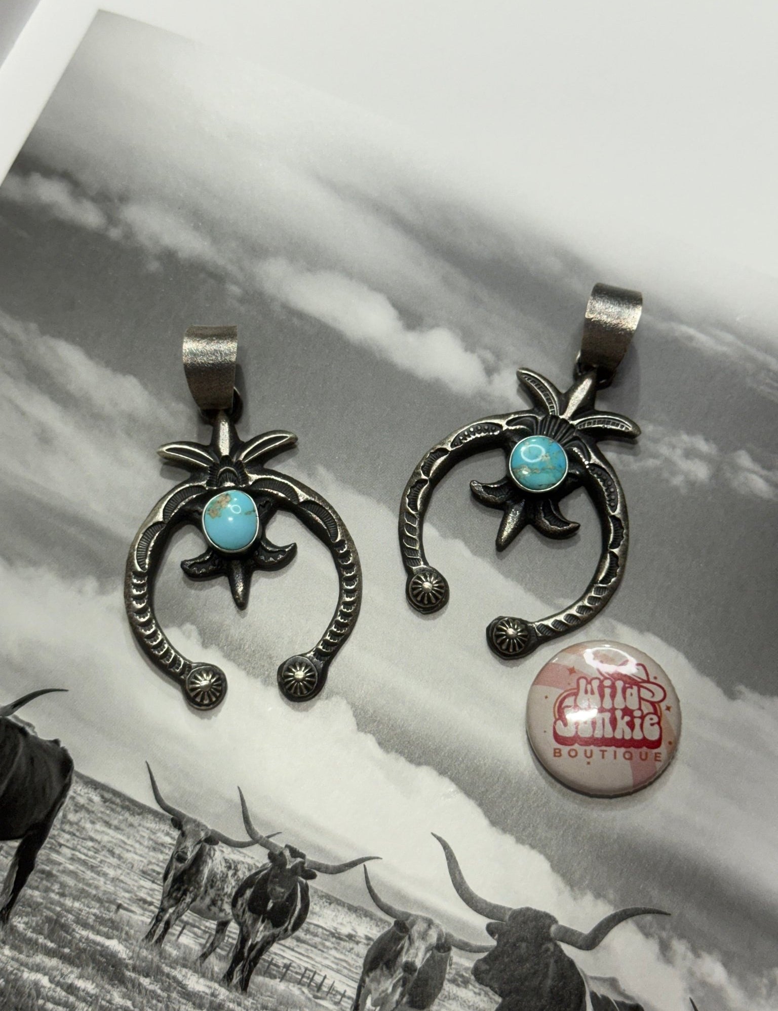 Authentic Turquoise Silver Naja Pendant