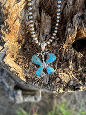 Authentic Western Butterfly Turquoise Necklace