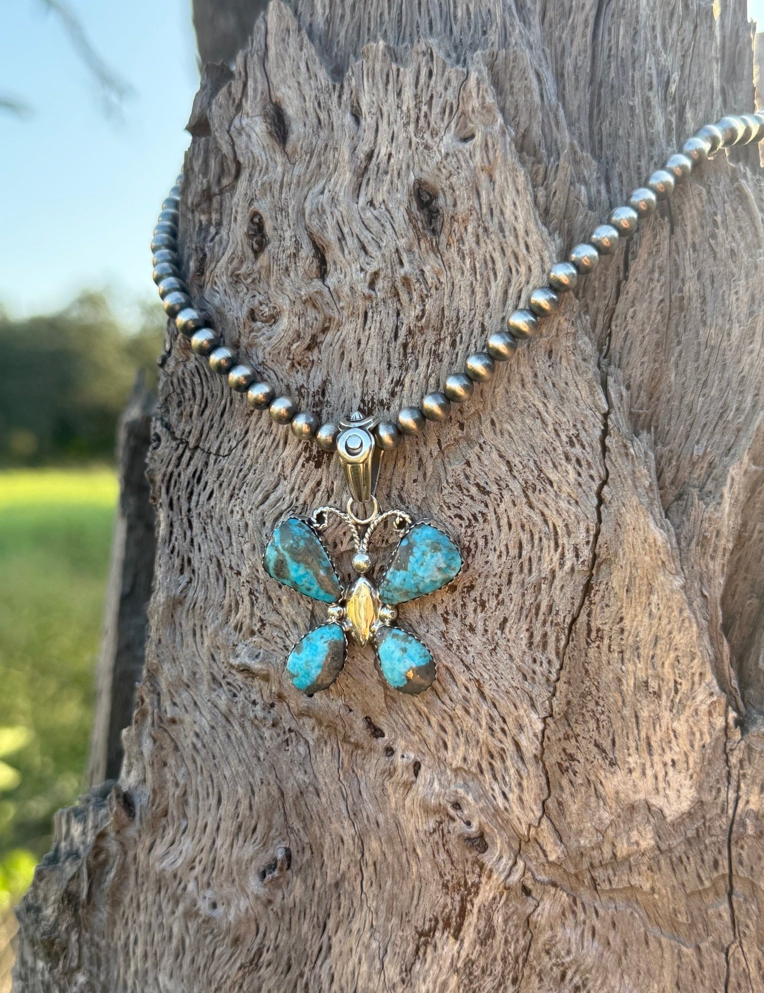 Authentic Western Butterfly Turquoise Necklace