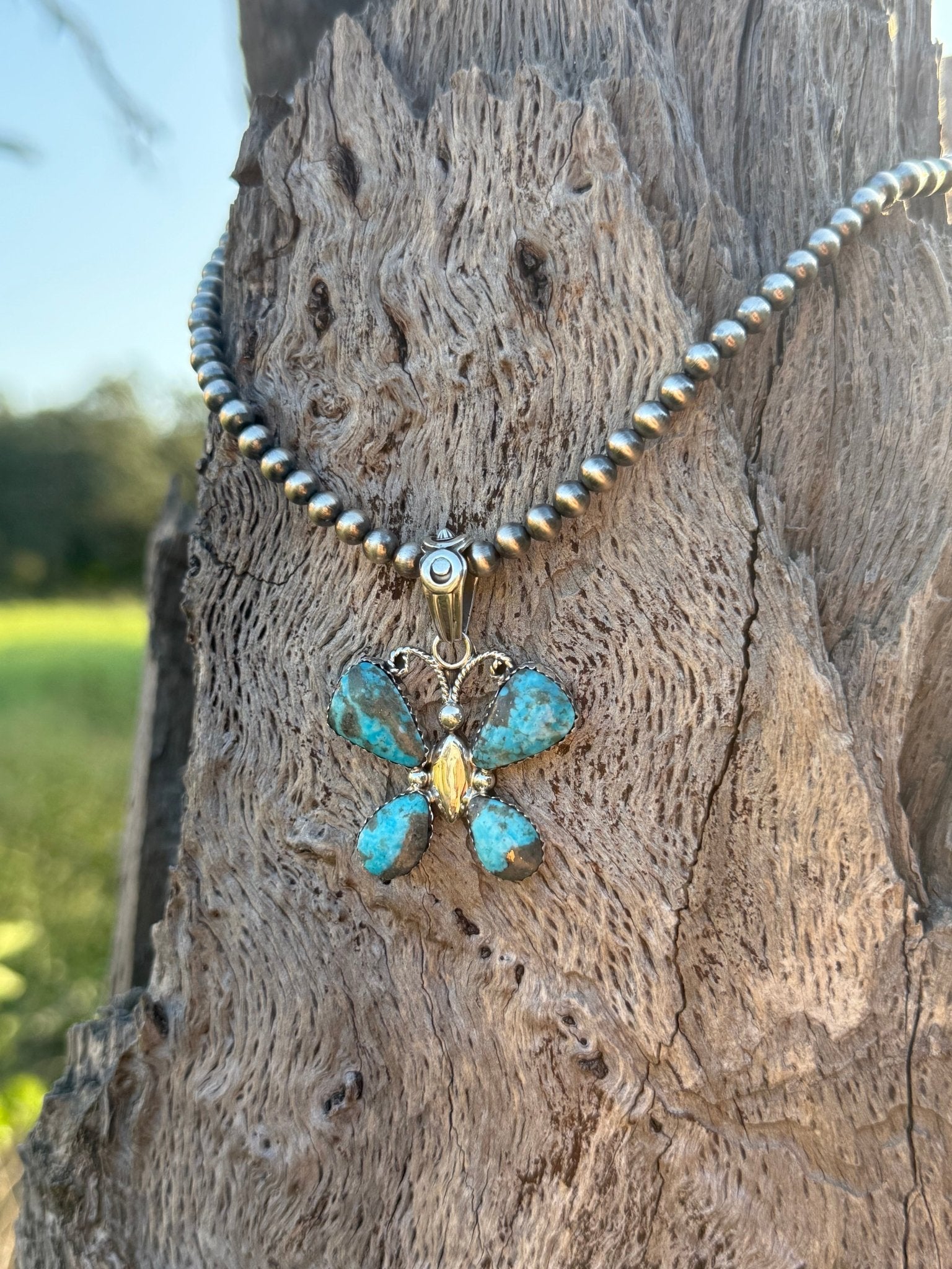 Authentic Western Butterfly Turquoise Necklace