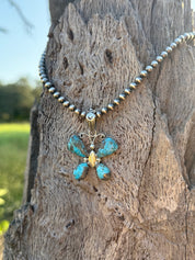 Authentic Western Butterfly Turquoise Necklace