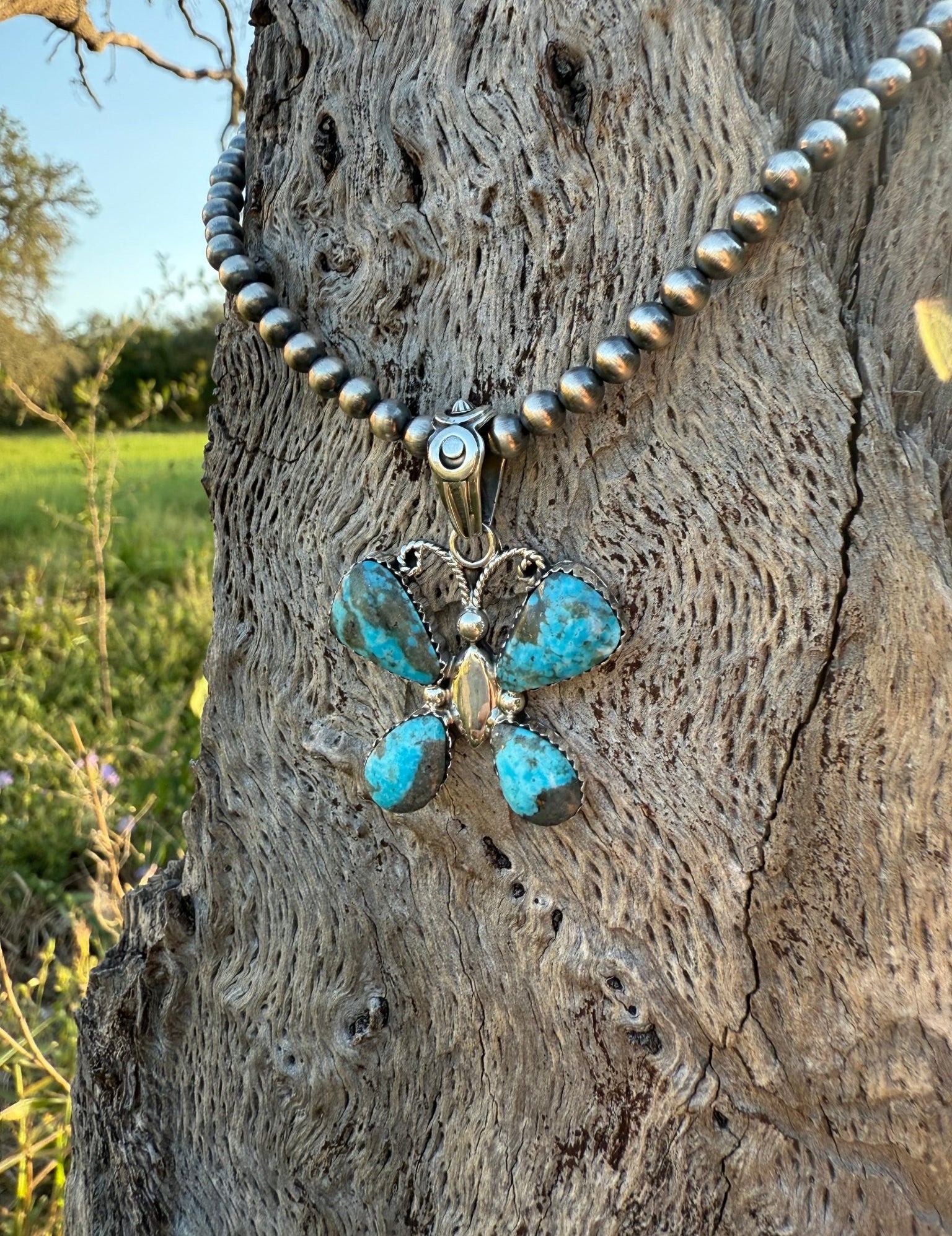 Authentic Western Butterfly Turquoise Necklace