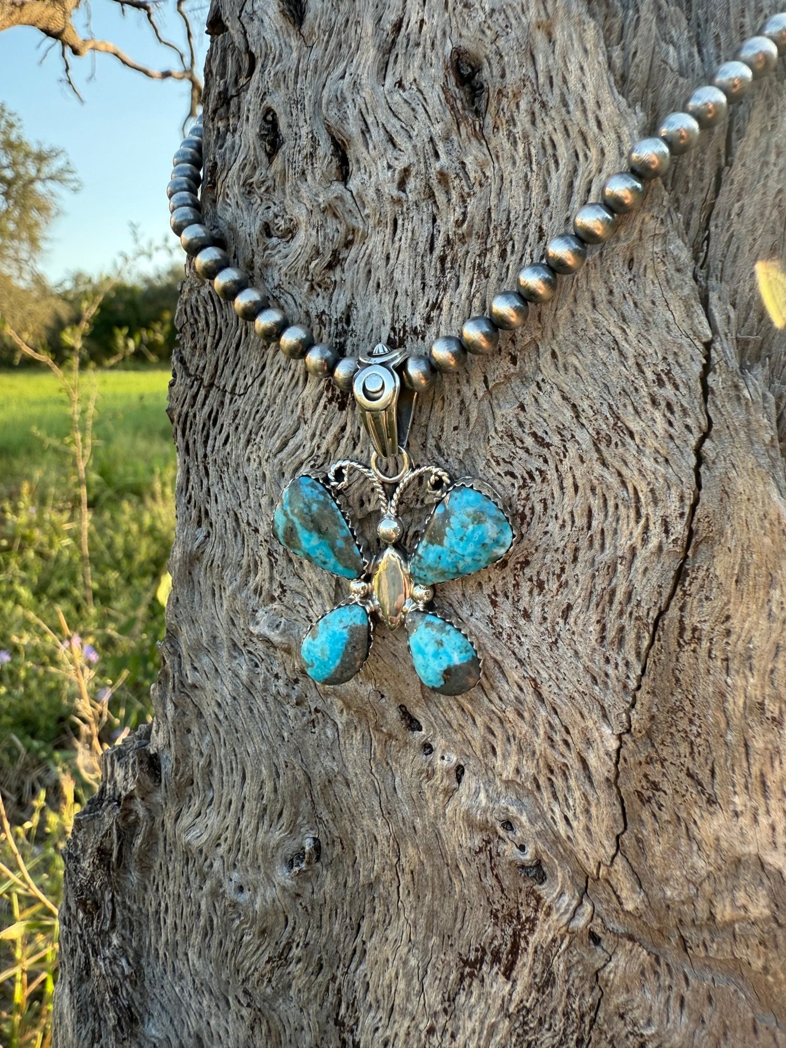 Authentic Western Butterfly Turquoise Necklace