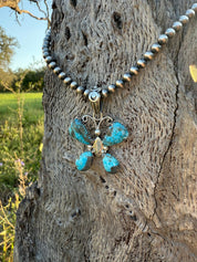 Authentic Western Butterfly Turquoise Necklace