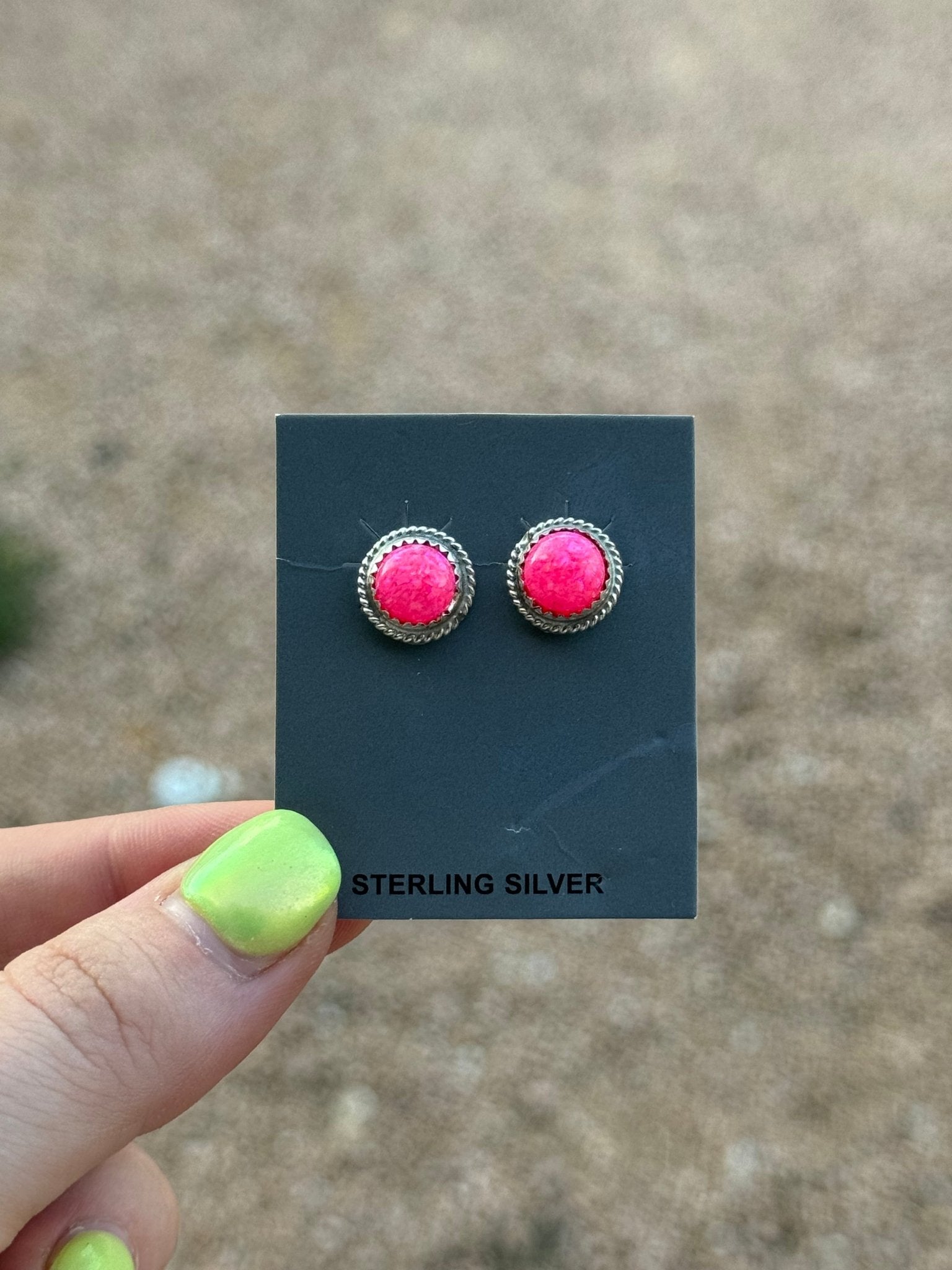 Authentic Western Pink Opal Earrings