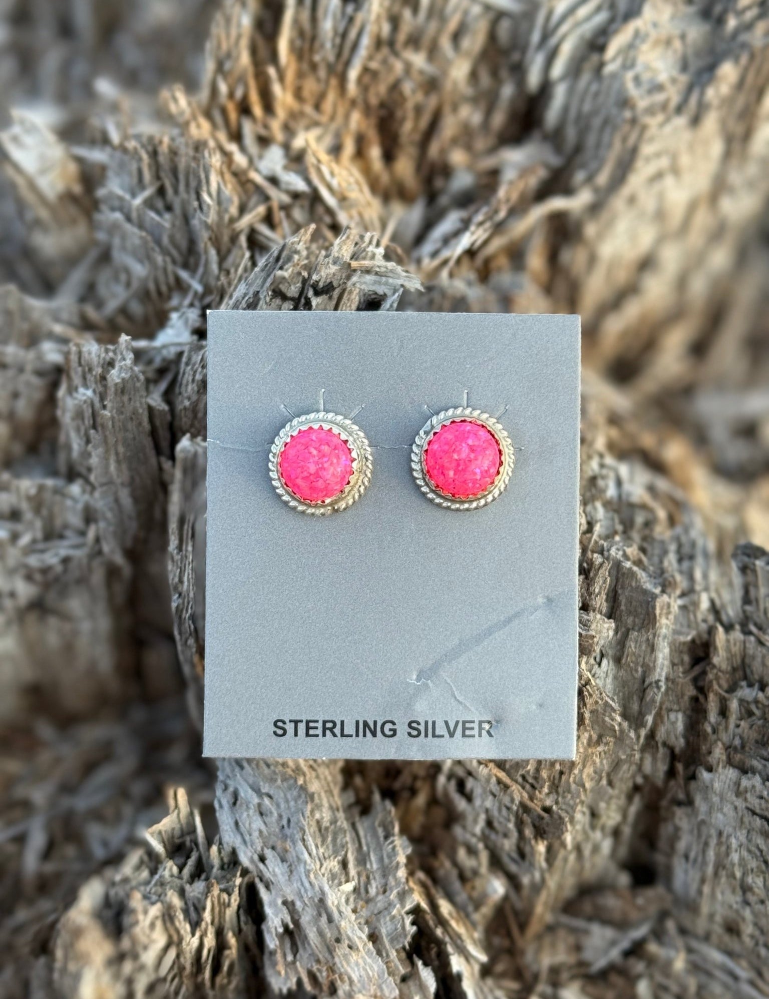 Authentic Western Pink Opal Earrings