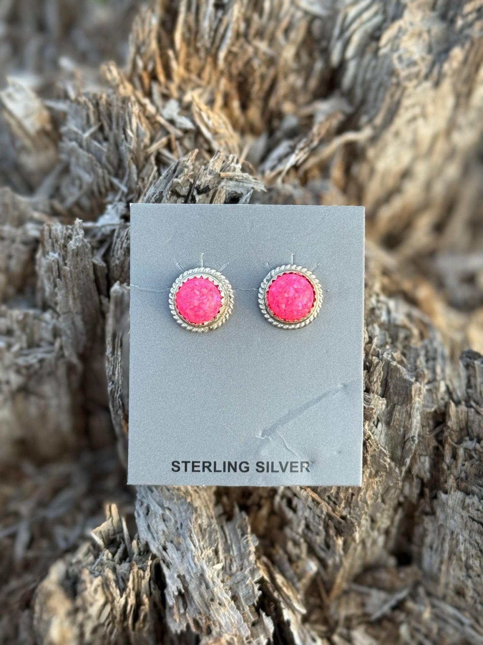 Authentic Western Pink Opal Earrings