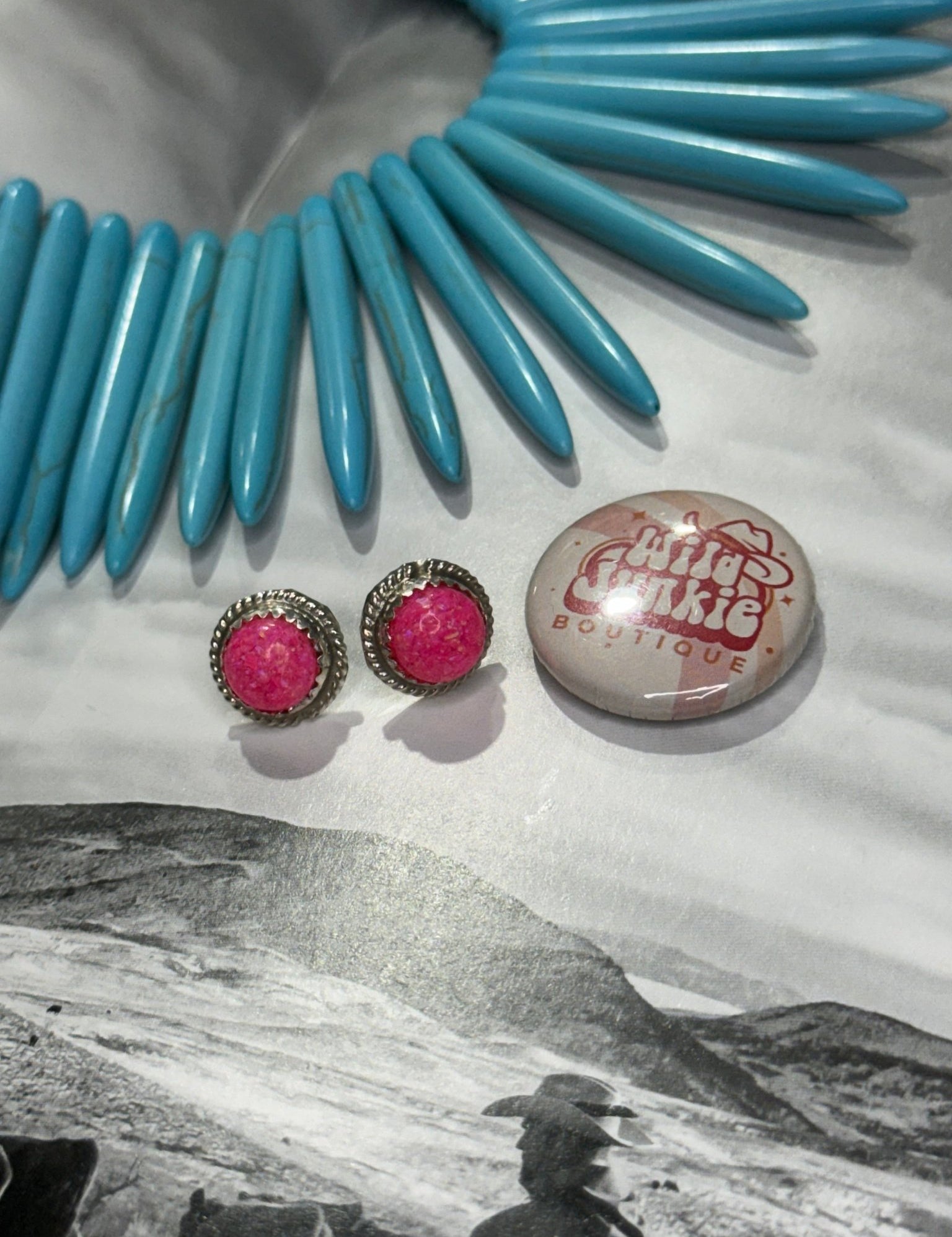 Authentic Western Pink Opal Earrings