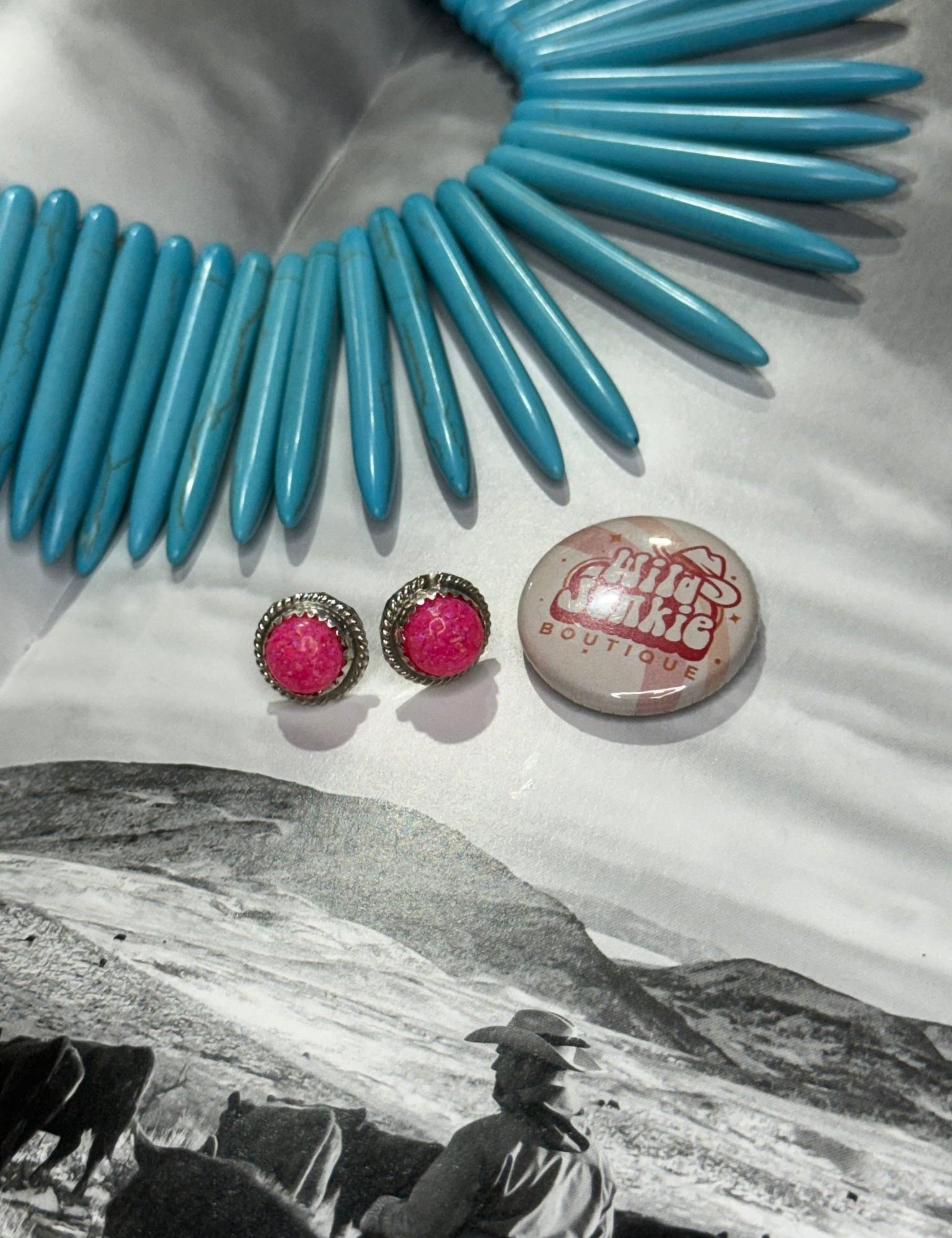 Authentic Western Pink Opal Earrings