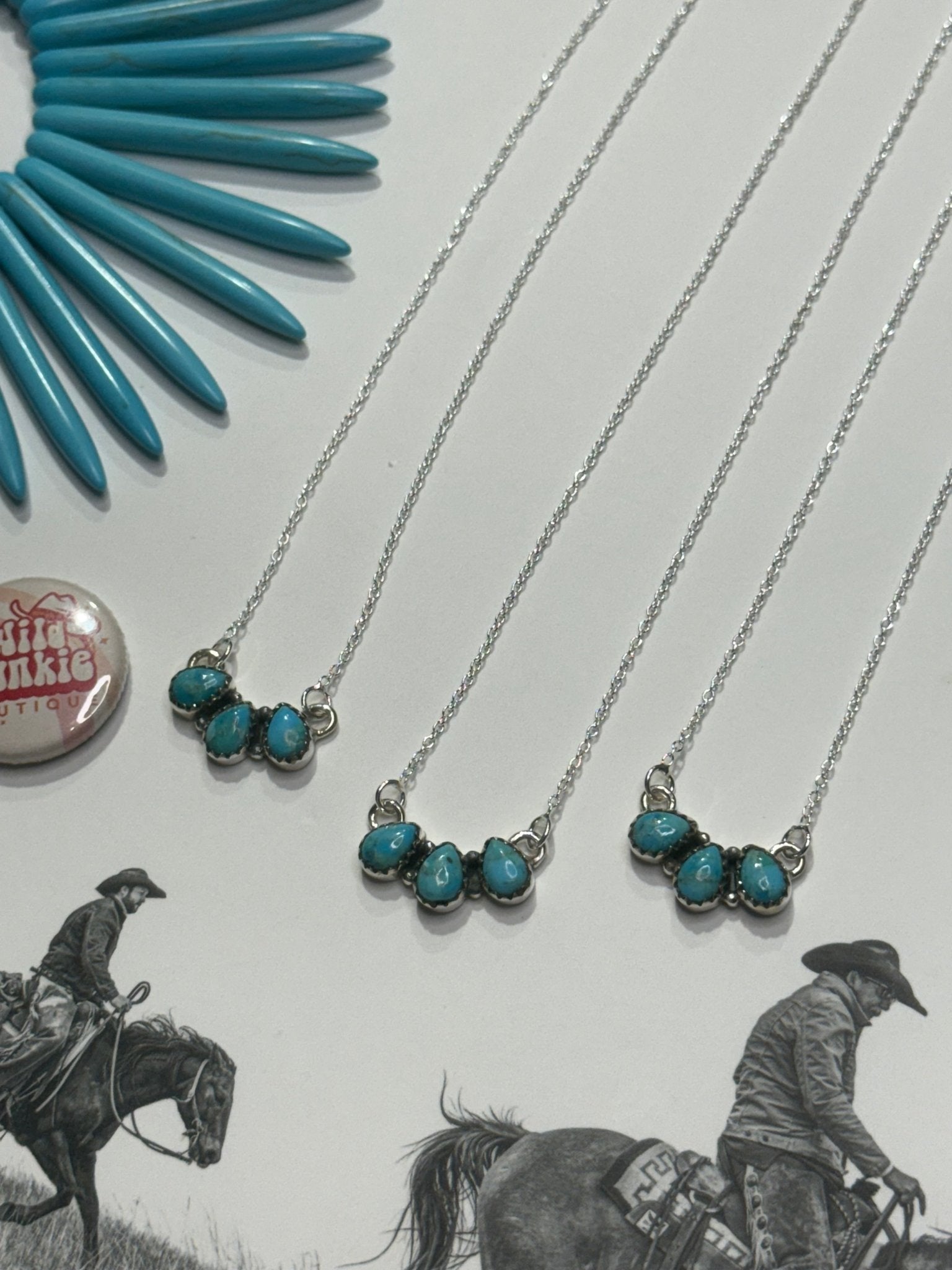 Authentic Western Trio Turquoise Necklace