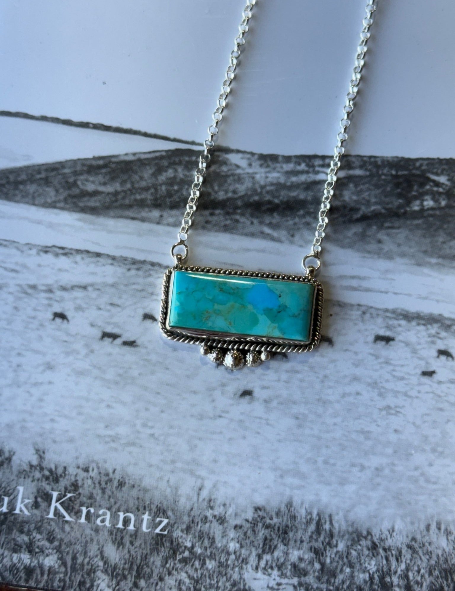 Authentic Western Turquoise Bar Necklace