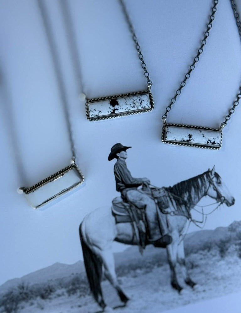 Authentic White Buffalo Bar Necklace