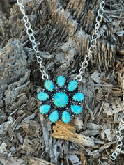 Authentic Wildflower Blossom Chain NecklaceTurquoise