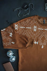 Aztec Embroidered Sweater - RustS