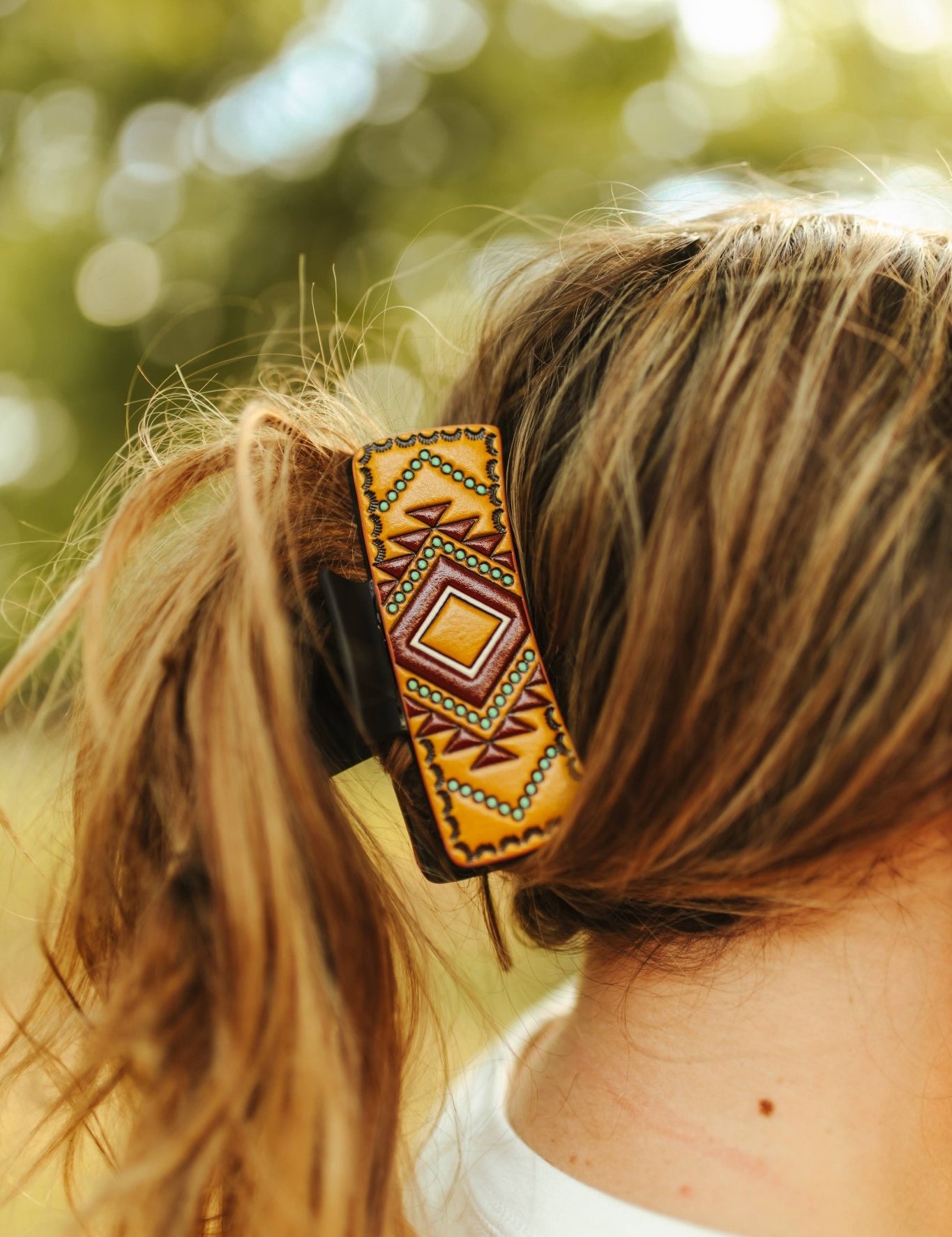 Aztec Faux Leather Hair Claw