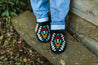 Aztec Knit Furry Slippers - BlackS/M