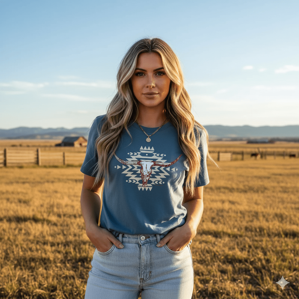 Aztec Longhorn Graphic TeeS