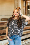 Aztec Ribbed Short Sleeved TopS