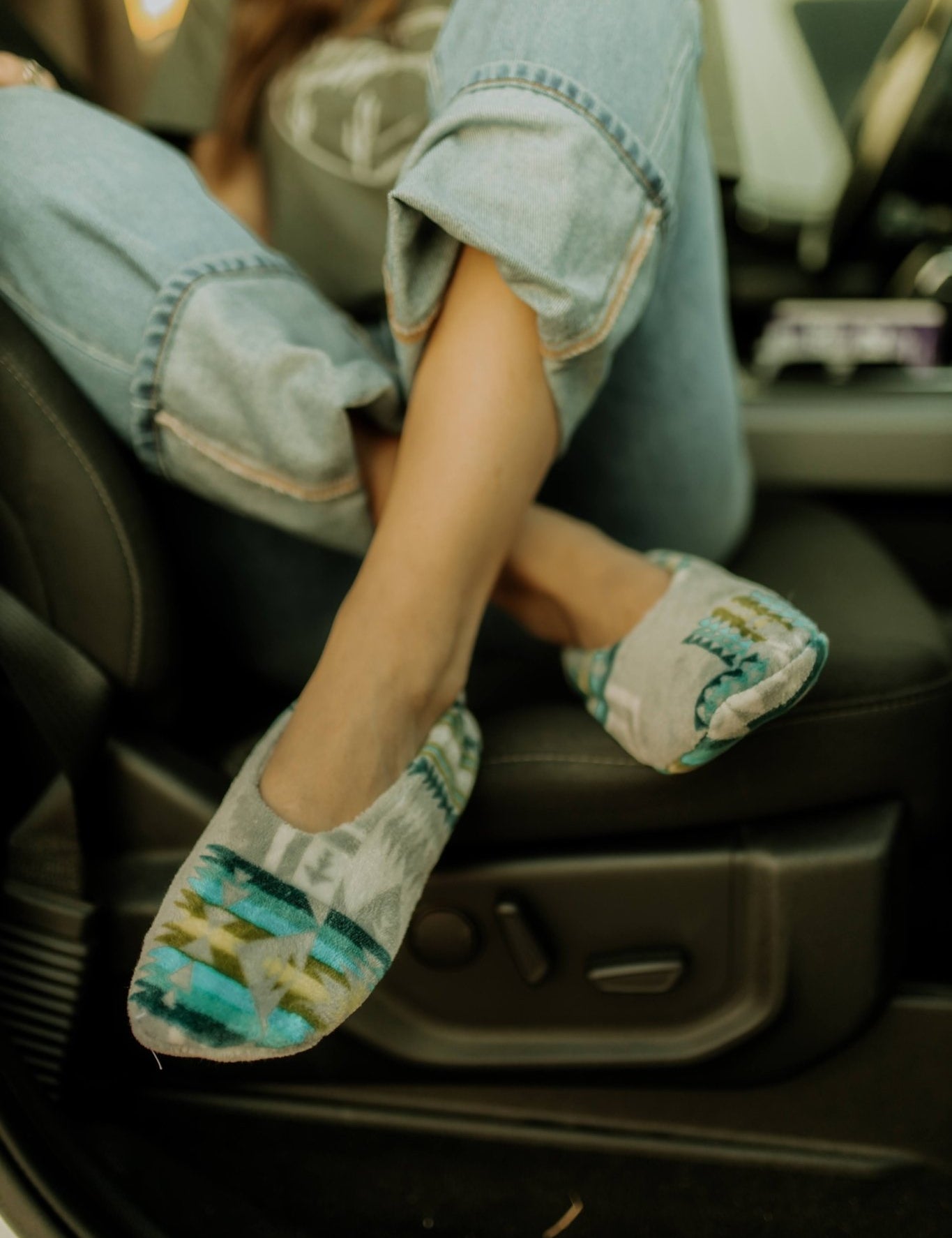 Aztec Slipper Sock - GreyGreyS